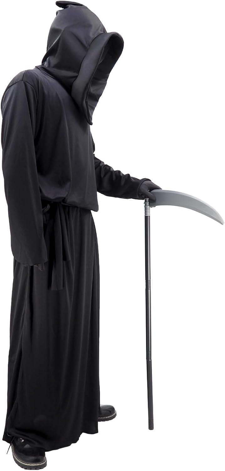 Grim Reaper Costume Set Hooded Robe Cloak Cape Halloween Cosplay