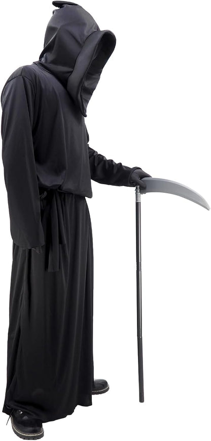 Grim Reaper Costume Set Hooded Robe Cloak Cape Halloween Cosplay