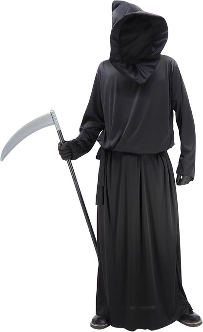 Grim Reaper Costume Set Hooded Robe Cloak Cape Halloween Cosplay