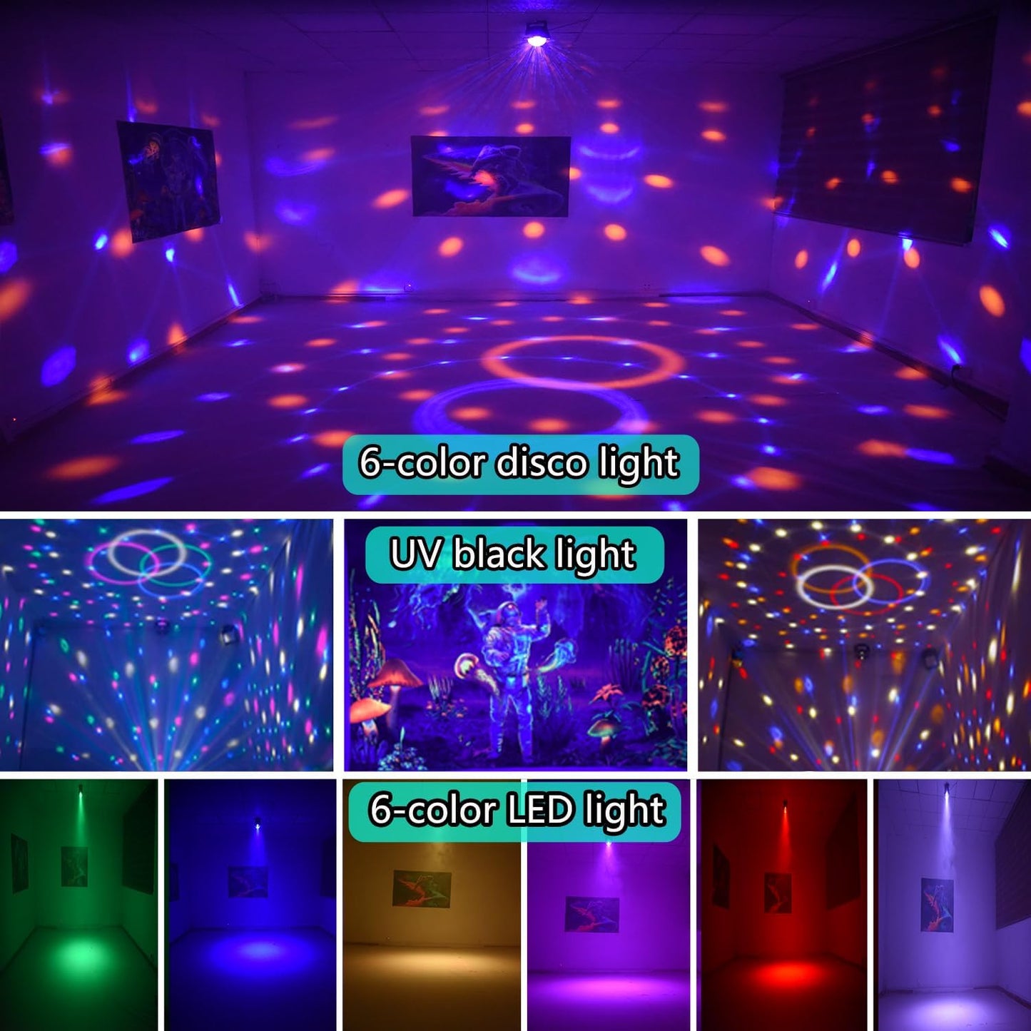 Disco Ball Light Sound Activated Stage Strobe Light for Parties