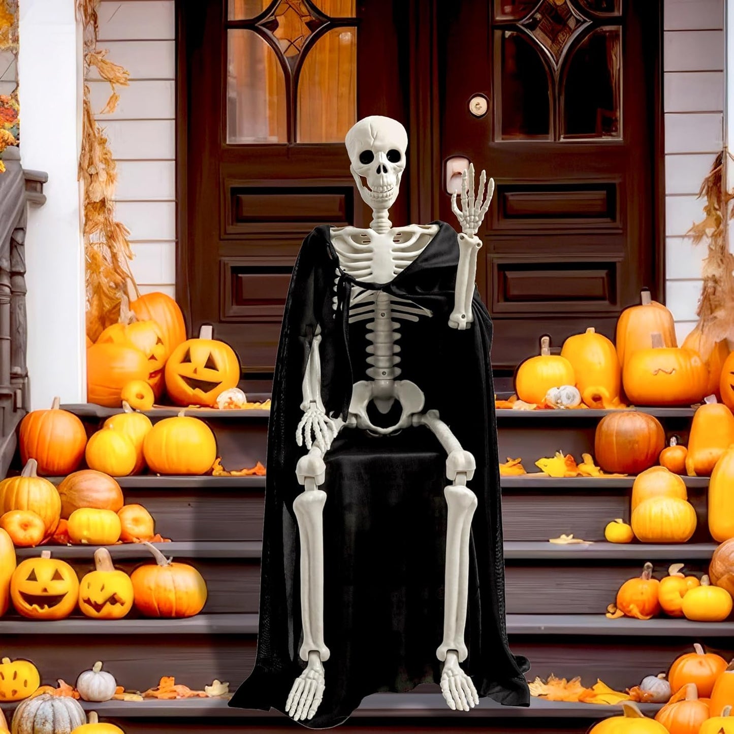 Halloween Skeleton Decorations 36 Inch Posable Full Body Yard Decor