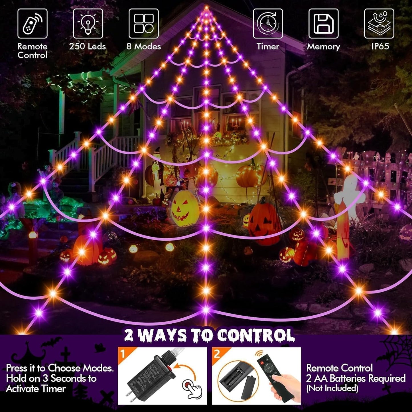 Halloween Spider Web Lights