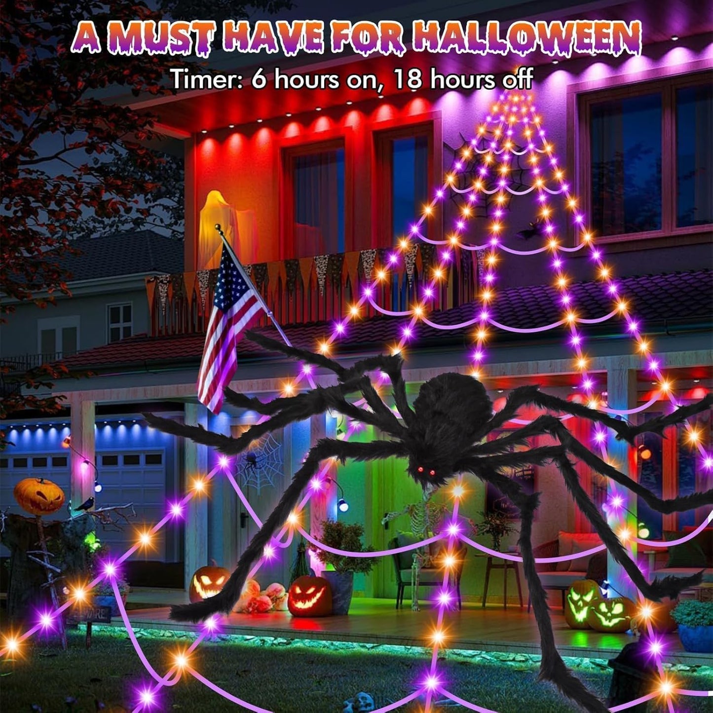 Halloween Spider Web Lights