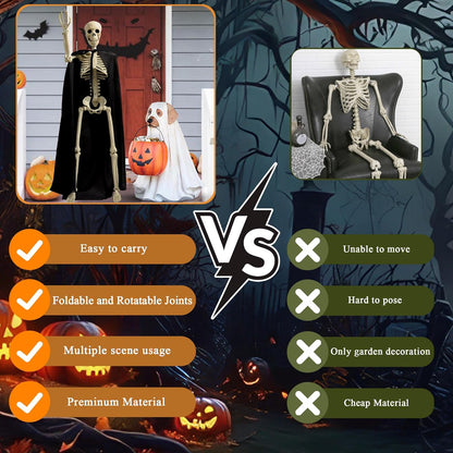 Halloween Skeleton Decorations 36 Inch Posable Full Body Yard Decor