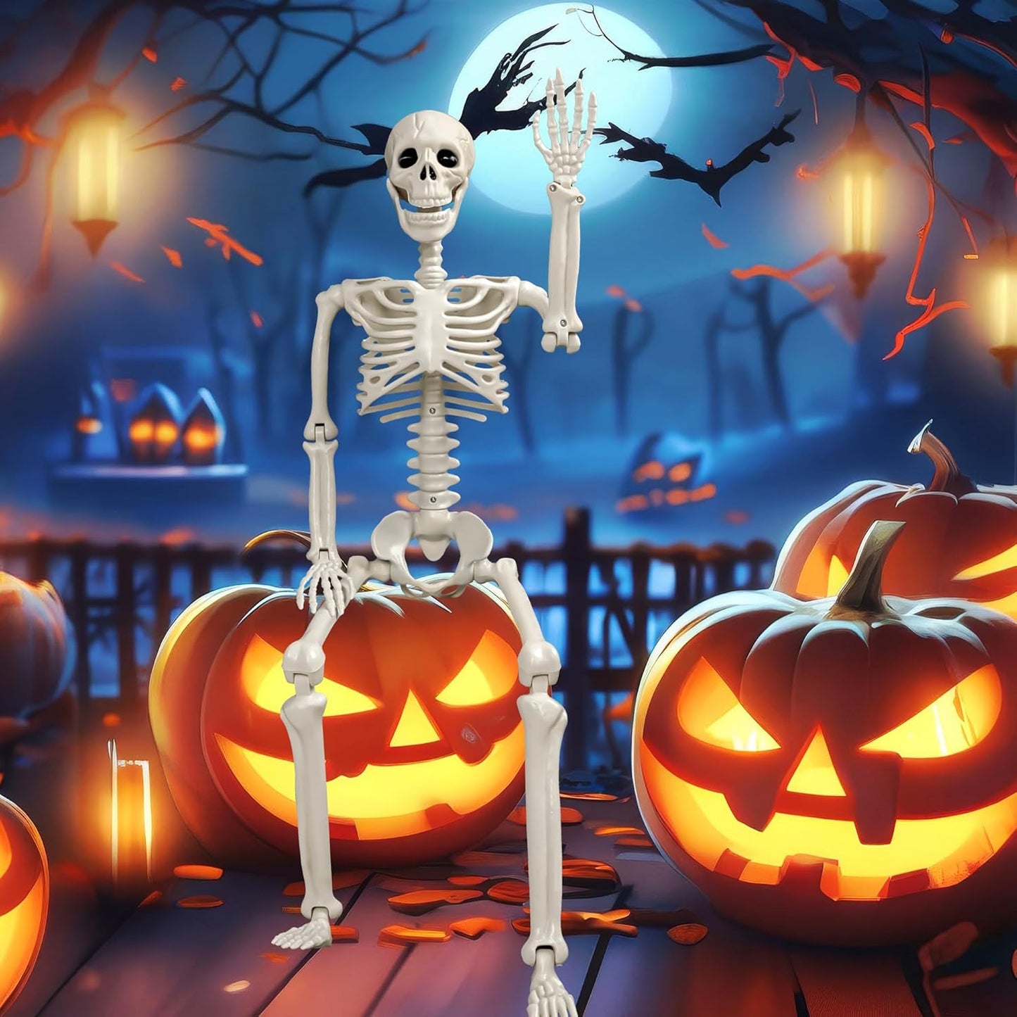 Halloween Skeleton Decorations 36 Inch Posable Full Body Yard Decor