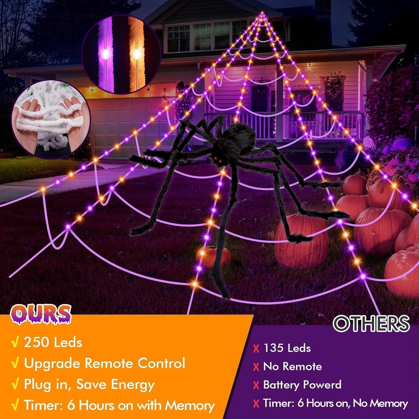 Halloween Spider Web Lights